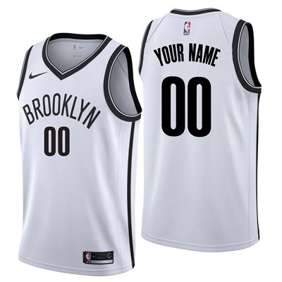 Men's White Brooklyn Nets Active Player Custom Stitched Basketball Jersey